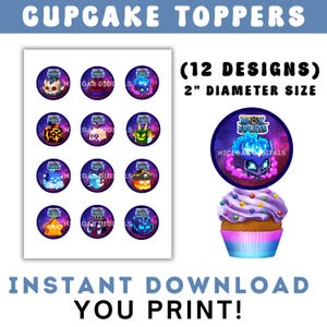 Blox Fruits Cupcake Toppers | Printable Digital Download | Bloxfruit Party Decorations | PNG File | Instant Download