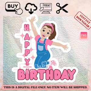 Teacher Ms Rachel Printable Digital Cake Topper, Instant Download Cake Topper | Png file | DIY party Decor | MsRachel Instant Happy birthday