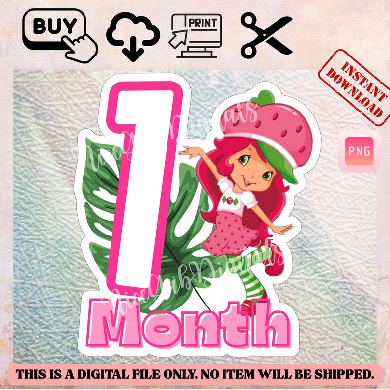 Month Topper Month Birthday Printable Digital Cake Topper, Instant Download Cake Tag ...