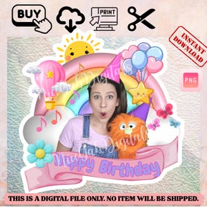 Miss Rachel Digital File Cake Topper, Ms RAchel Instant Download Cake Tag, DIY Digital party Decor, Instant Download, Printable PNG