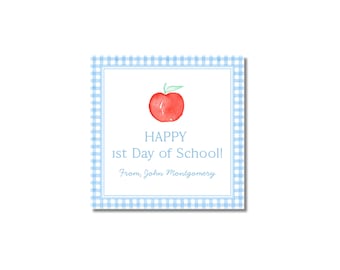Watercolor Back to School Teacher Gift Tag, Editable Printable Back to School Tag, Personalized First Day Treat Favor Tags Template Download