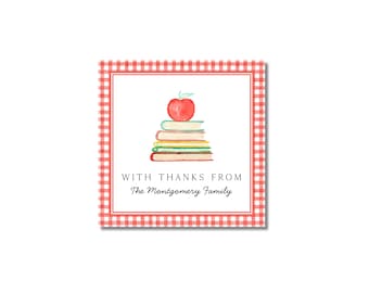 Watercolor Back to School Teacher Gift Tag, Editable Printable Back to School Tag, Personalized First Day Treat Favor Tags Template Download
