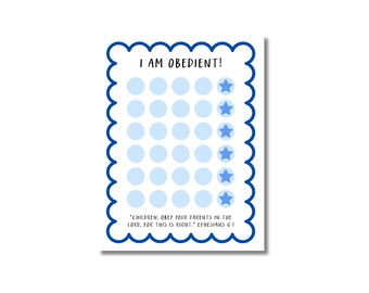 Printable Obedience Chart, Behavior Reward Chart for Kids, Toddler Reward Chart, Obedience Chart, Christian Reward Chart, Consequence Chart
