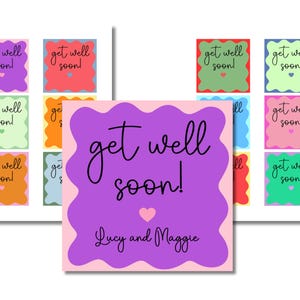 Printable Get Well Soon Tag, Custom Get Well Soon Tag, Sympathy Gift Tag, PDF Sympathy Tag, Care Package Gift Tag, Instant Download