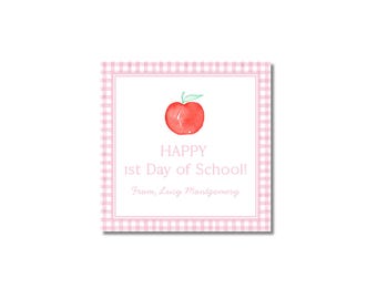 Watercolor Back to School Teacher Gift Tag, Editable Printable Back to School Tag, Personalized First Day Treat Favor Tags Template Download