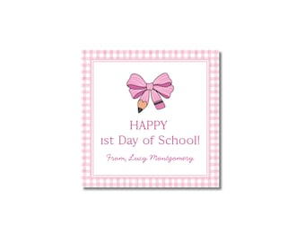 Back to School Teacher Gift Tag, Editable Printable Back to School Tag, Personalized First Day Treat Favor Tags Template, Instant Download