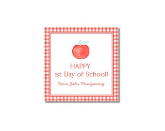 Watercolor Back to School Teacher Gift Tag, Editable Printable Back to School Tag, Personalized First Day Treat Favor Tags Template Download