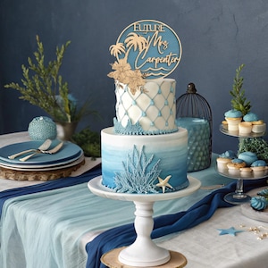 Beach Bridal Shower, Beach Wedding Shower, Future Mrs Cake Topper, Name Cake Topper, Custom Cake Topper, Personalized Cake Topper