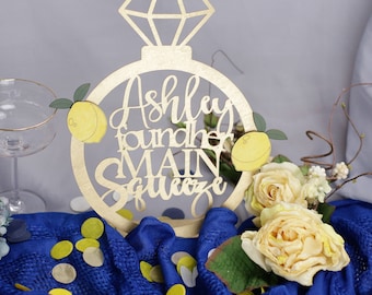 She Found Her Main Squeeze, Lemon Bridal Shower Centerpiece, Custom Name Sign, Bridal Brunch, Bridal Shower Decorations and Ideas