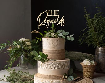 Wedding Cake Topper, Rustic Wedding Cake Topper, Last Name Cake Topper, Custom Cake Topper, Personalized Cake Topper, Mr and Mrs Cake Topper