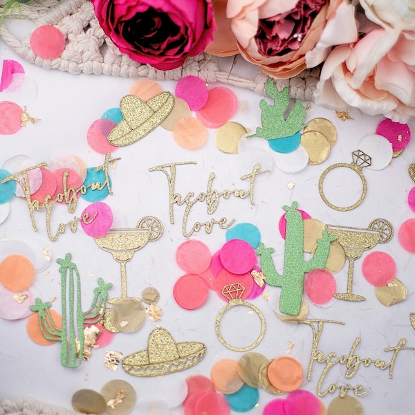 Decoraciones para despedidas de soltera Taco Bout Love, confeti, confeti para despedidas de soltera, despedidas de soltera Fiesta,