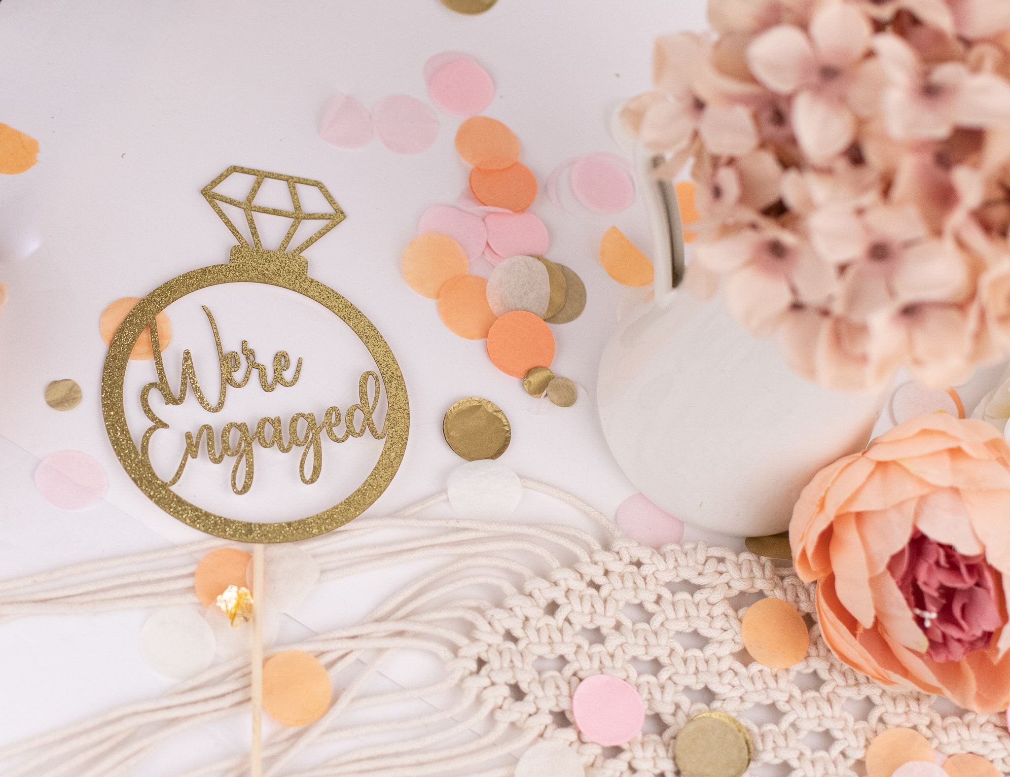 We're Engaged, Centerpiece, Engagement Party Decorations, Engagement Ring  Decorations, Bridal Shower Decor, Set Of4 - Etsy, image size:2048x1576