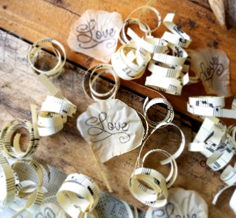 Music themed wedding Wedding Table Decor Rose Petals Engagement Party Decorations Love Flower girl petals Sweetheart Table