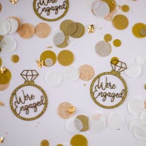 We&#39;re Engaged, Engagement Party Decorations, Confetti, Centerpiece, Engagement Ring Decorations, Engaged,Bridal Shower Decor,