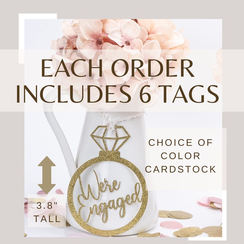 Engaged Tag Mason Jar Tags, We're Engaged, Engagement Party Decorations ...