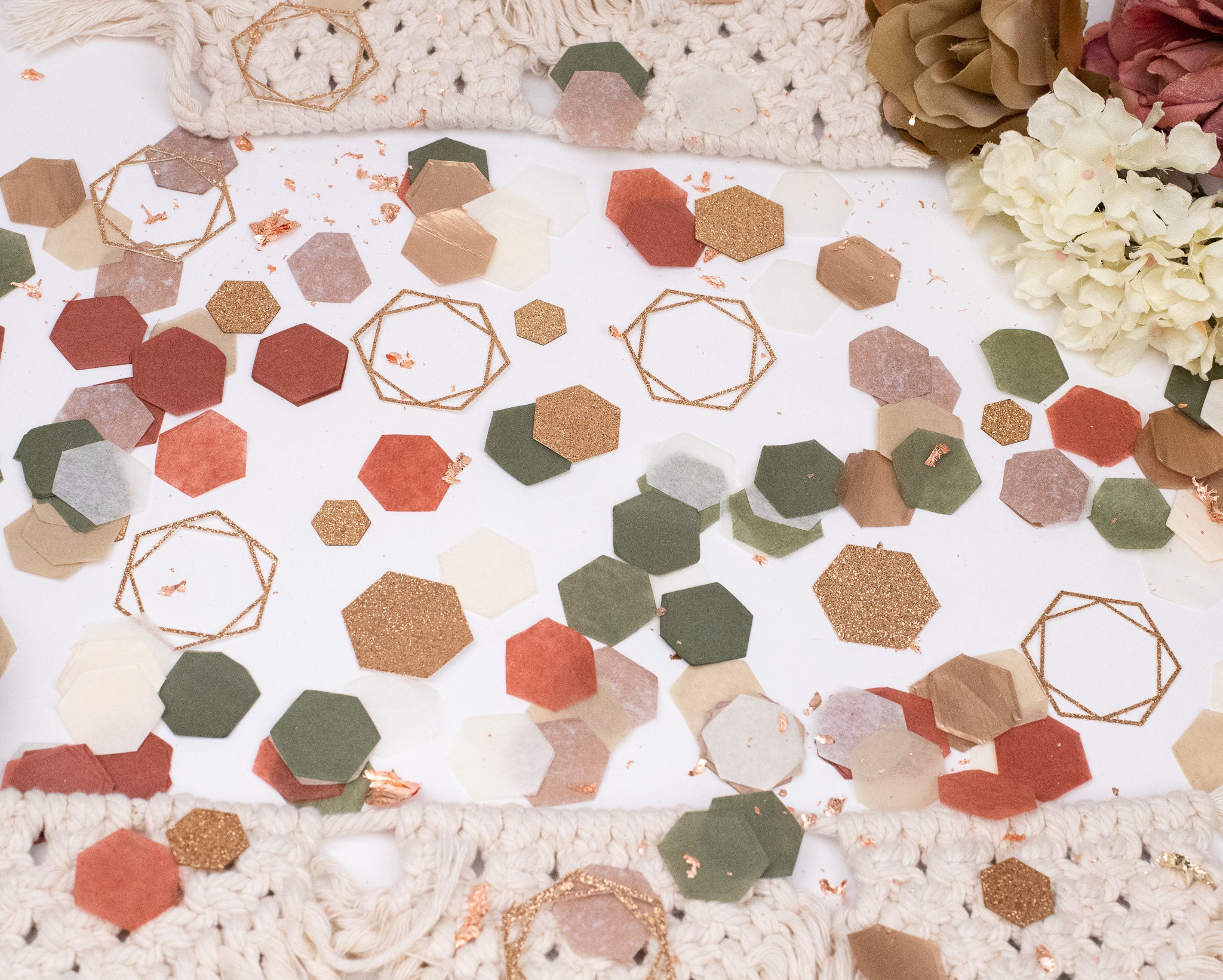 Bridal Shower Confetti Confetti Hexagon Boho Party Decorations Party Decorations Party Supplies