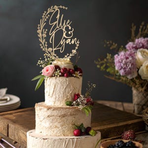 Custom Wedding Cake, Rustic Wedding Cake Topper, Engagement Party Decor, Name Cake Topper, Custom Cake Topper,  Personalized Cake Topper