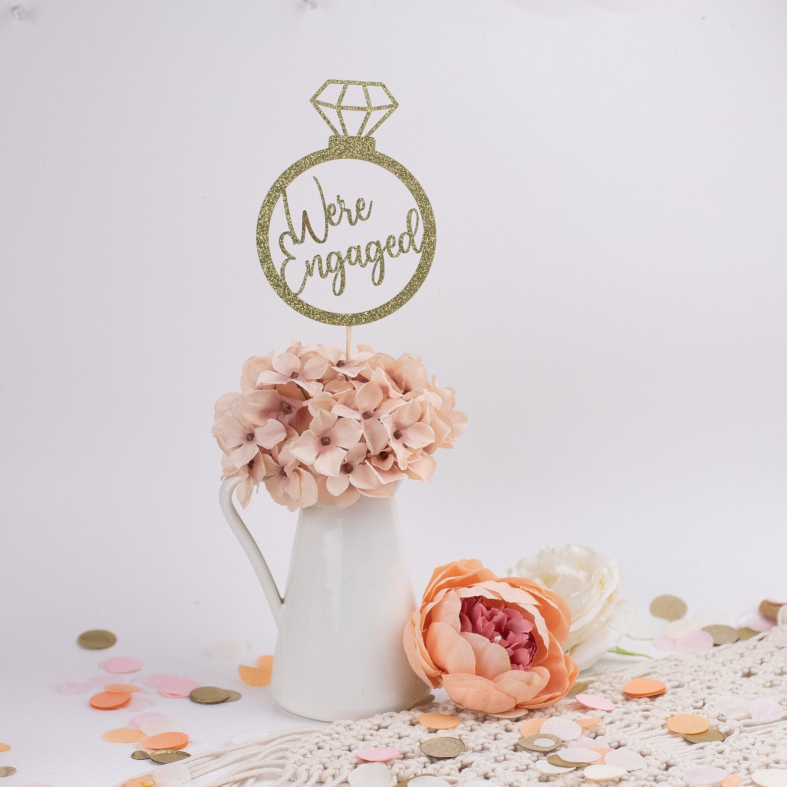 We're Engaged Centerpiece Engagement Party Decorations Etsy