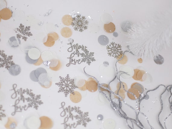 Winter Wedding, Engagement Party Decorations, Snowflake Confetti