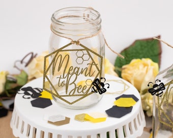 Meant To Bee Bridal Shower ,Bee Bridal Shower, Centerpiece, Mason Jar Tags, Bridal Shower Decor, Wedding Shower, Set of 6