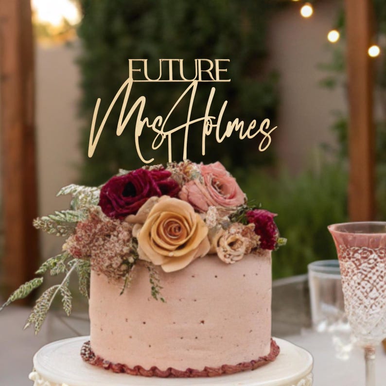 Bridal Shower Cake Topper, Future Mrs, Name Cake Topper, Custom ...