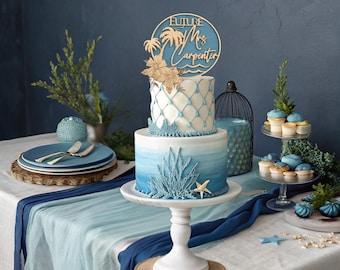 Beach Bridal Shower, Beach Wedding Shower, Future Mrs Cake Topper, Name Cake Topper, Custom Cake Topper, Personalized Cake Topper