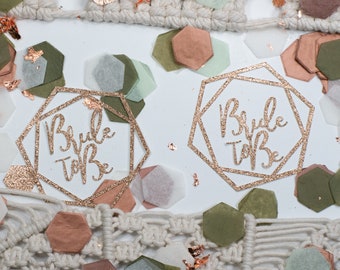 Bride To Be, Hexagon, Bridal Shower Ideas, Wedding Shower, Bridal Brunch, Brunch  and Bubbly, Engagement Party Decorations, Confetti