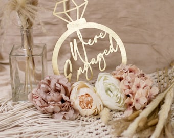 We're Engaged, Engagement Party Decorations, Centerpiece, Engagement Ring Decorations, Engaged, Engagement Party Sign