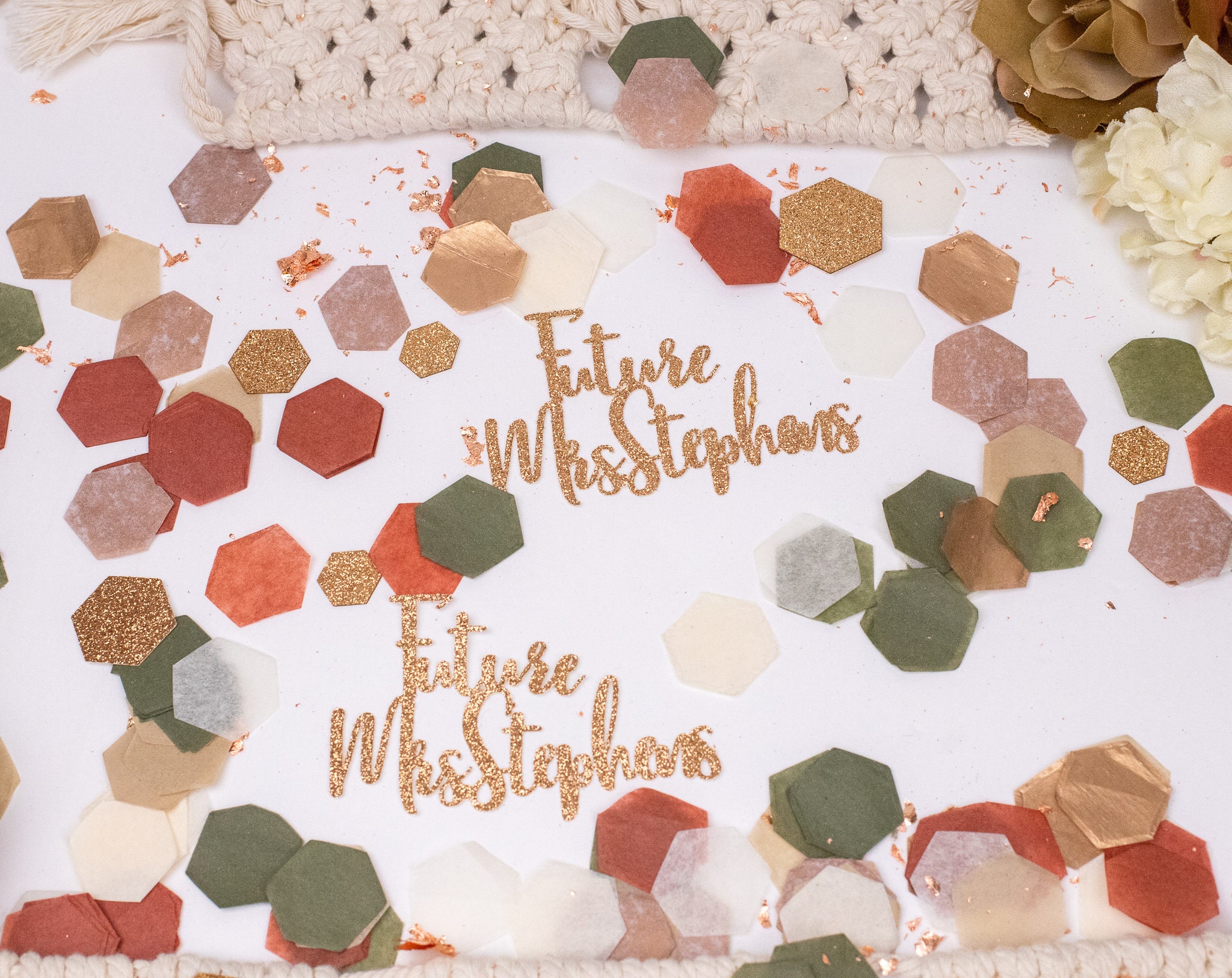Future Mrs Bridal Shower Decoration Custom Confetti Fall Bridal Shower Bride To Be Wedding Shower Bridal Shower Table