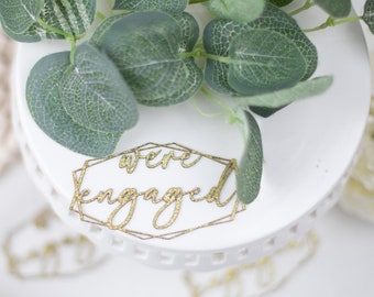 Engaged, Engagement Party Decorations, Engagement Party Ideas, Confetti, Centerpiece, 20 piece, Gold Confetti