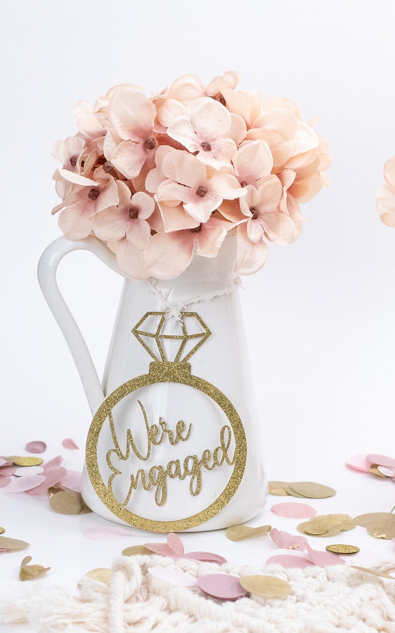 Engaged Tag Mason Jar Tags, We're Engaged, Engagement Party Decorations ...