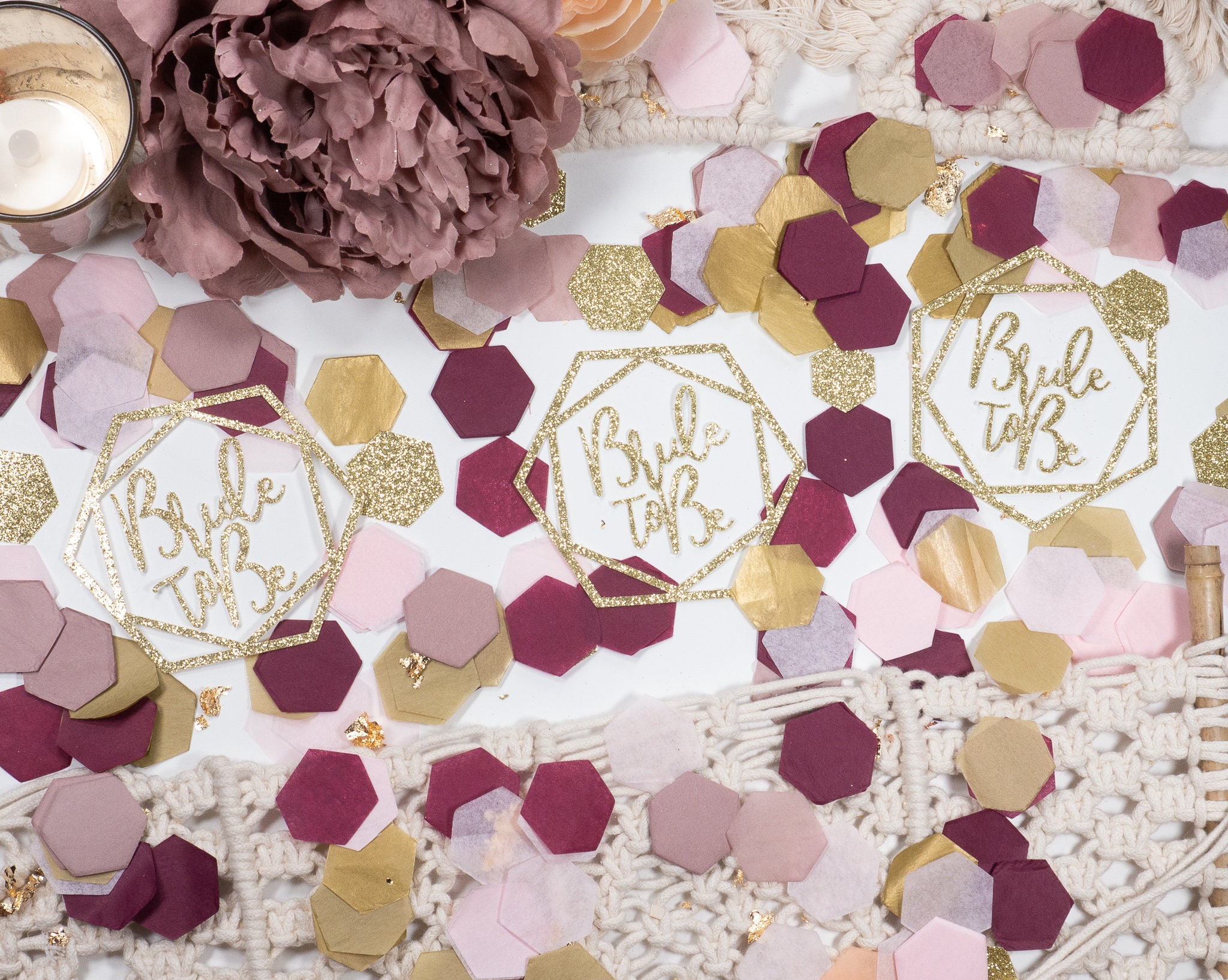 Pink Bridal Shower Table Decorations Bride To Be Confetti Bridal Brunch Wedding Shower Decorations