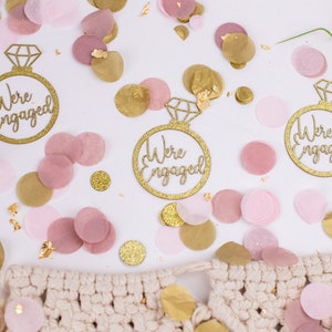 We&#39;re Engaged, Engagement Party Decorations, Confetti, Centerpiece, Engagement Ring Decorations, Engaged,Bridal Shower Decor