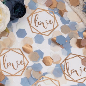 Mariage bleu poudré, décoration de table de mariage, décorations de fiançailles, décoration de shower de bébé, décorations de dîner de répétition, amour c'est doux