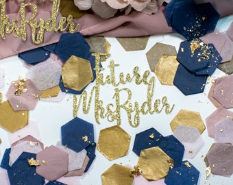 Future Mrs, Bridal Shower Decoration,Custom Confetti, Name Confetti, Bride To Be, Wedding Shower, Bridal Shower Table Decorations, Navy Blue