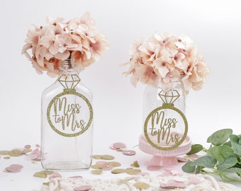 Miss To Mrs, Bridal Shower Decor, Bridal Shower Centerpiece, Travel Theme Bridal Shower, Wedding Shower, Mason Jar Tags, Set of 6