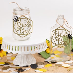 Bride To Bee Bridal Shower ,Bee Bridal Shower, Centerpiece, Mason Jar Tags, Bridal Shower Decor, Wedding Shower, Set of 6