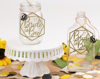 Bride To Bee Bridal Shower ,Bee Bridal Shower, Centerpiece, Mason Jar Tags, Bridal Shower Decor, Wedding Shower, Set of 6