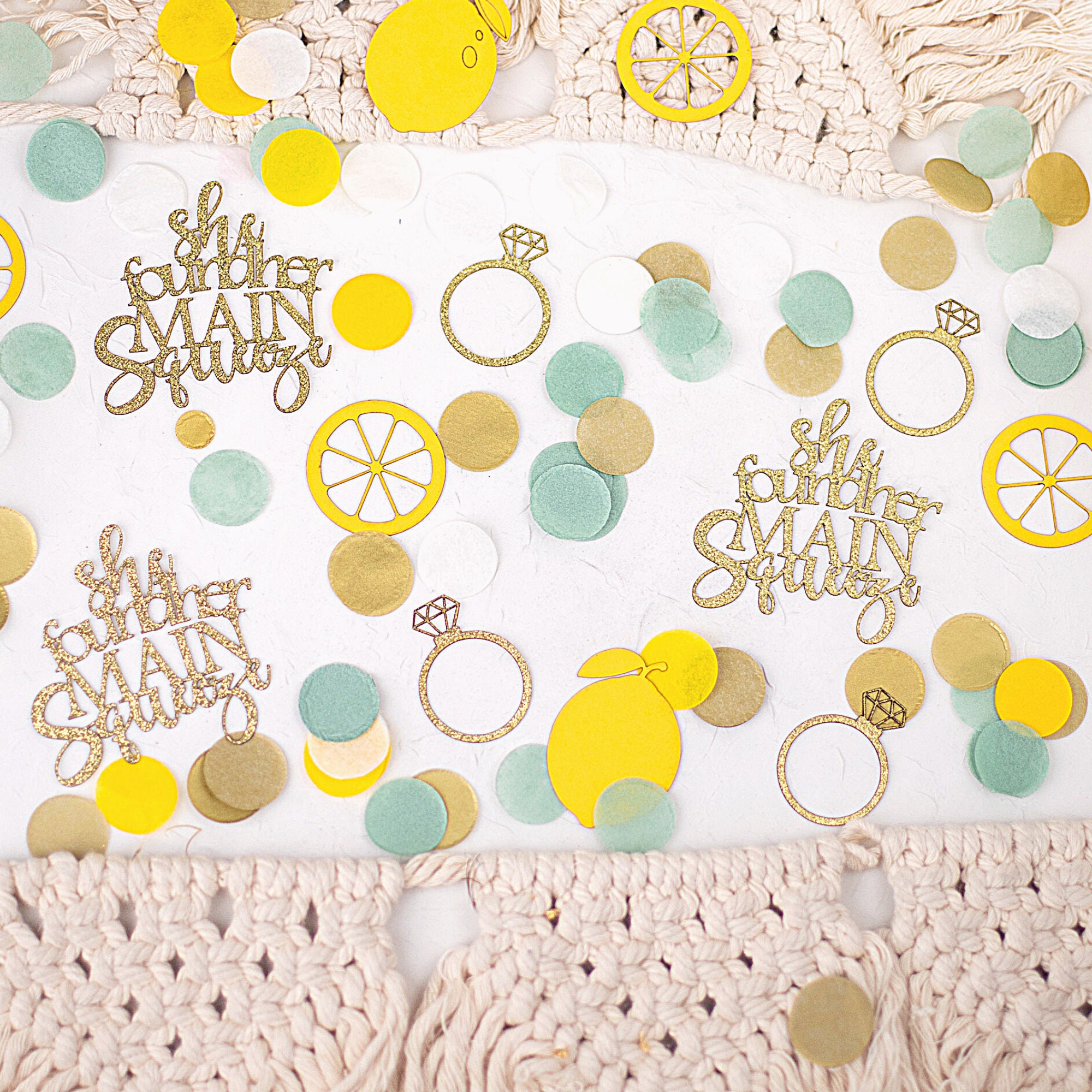 She Found Her Main Squeeze Lemon Bridal Shower Confetti Wedding Shower Confetti Circles Table Decor Bridal Brunch