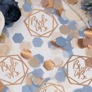 Future mariée, mariage bleu poussiéreux, décoration de douche nuptiale bohème, décorations de douche de mariage, confettis de douche nuptiale, brunch de la mariée