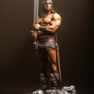 Conan-beeldje hars op schaal 1/6 | Handgemaakte held, fantasie en kunstsculptuur | Verzamelobject: