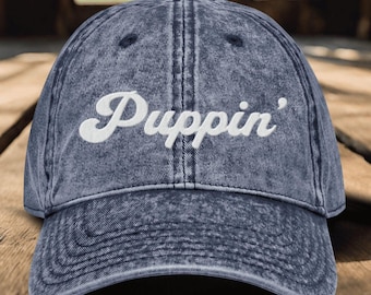 Chapeau brodé pour maman chiot - cadeau pour maman chien, cadeau pour amoureux des chiens, casquette vintage drôle de chiot, cadeau nouveau chiot, chapeau en coton pour amoureux des chiens, chapeau pour parent chiot