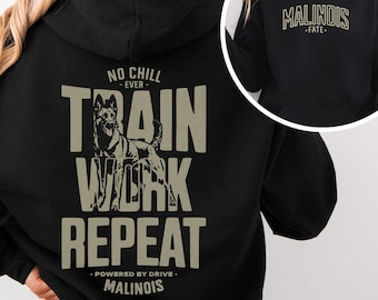 Sudadera con capucha personalizada para K9 Malinois, sudadera con nombre personalizado para perro de trabajo, regalo para entrenador de perros policía, ropa para dueños de perros de servicio.