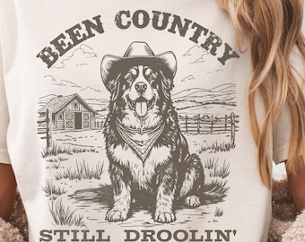 Grappig T-shirt Berner Sennenhond – cadeau hond moeder, cadeau hondenliefhebber, country western shirt, shirt cowgirl, shirt cowboy hond, shirt vader Berner