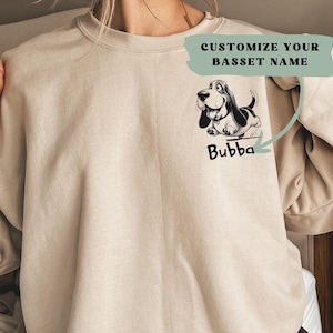 Sudadera personalizada de Basset Hound, regalo para mamá de perro, regalo personalizado para dueño de perro, ropa divertida de Basset Hound, sudadera para amantes de los perros, regalo para dueño de mascota