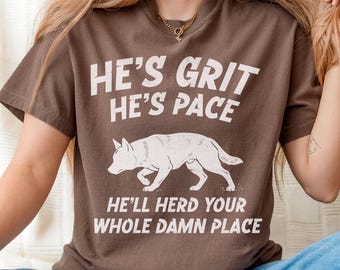 Comfort Colors Heeler Shirt, Australian Cattle Dog Herding Dog Moms & Dad cotton Tee, Ranch Working Dog Gift, Farm Life Stock Dog T-Shirt