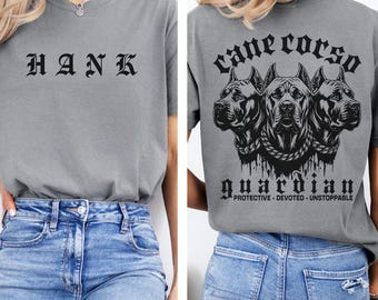 Cane Corso Guardian T-Shirt, Personalized Dog Lover Cotton Tee