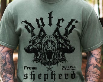 Custom Dutch Shepherd shirt Comfort colors personalized K9 dog t-shirt gift for trainers handlers Dutchie mom or dad working dog owner tee