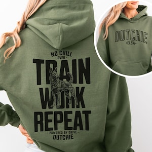 Personalisiertes Holländischer Schäferhund Hoodie - Individuell angefertigtes K9 Handler Sweatshirt für Polizeihundetrainer, taktische Arbeitshundebesitzer und Hundeliebhaber