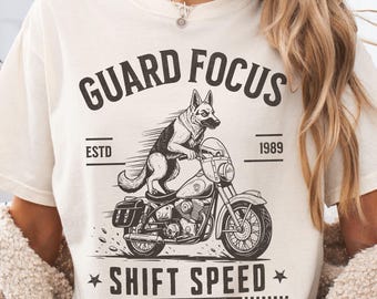 Funny Vintage German Shepherd T-Shirt, Comfort Colors Cotton Shirt for Dog Lovers, Biker Dog Tee, GSD Owner and Handler Gift